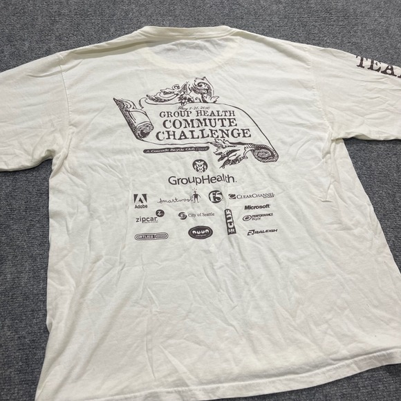 Vintage White "Bicycling never goes out of style" Pro Weight Long-Sleeve - Picture 5 of 7